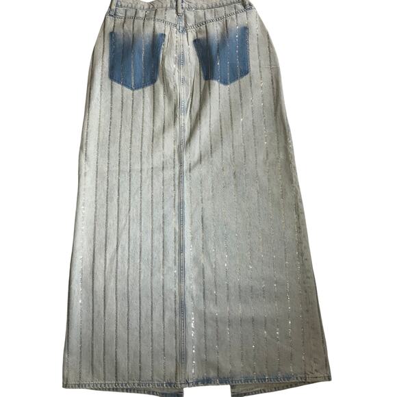 Triarchy Women's Blue  Ms. Sofiane  High-Rise Slit Denim Skirt - Size 31 - NWT - Picture 2 of 6